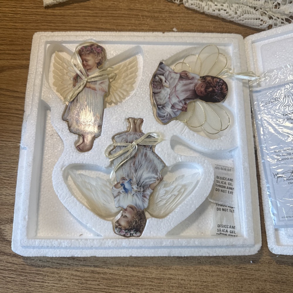 Bradford Heaven's Little Ornament Gentle Guardian by Dona Gelsinger 3 pcs COA